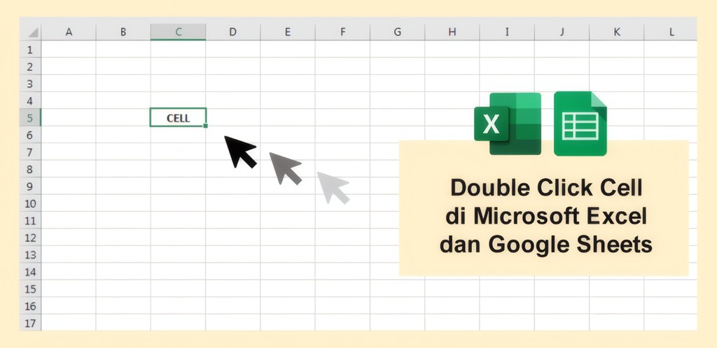 Ilustrasi double click cell di Microsoft Excel