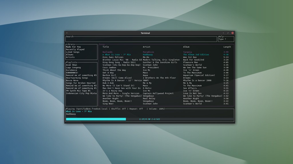Command Line Spotify di FreeBSD