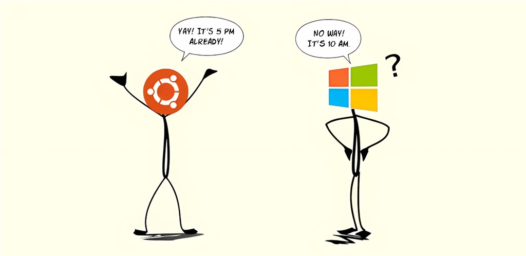 Ubuntu Linux and Windows dual boot illustration