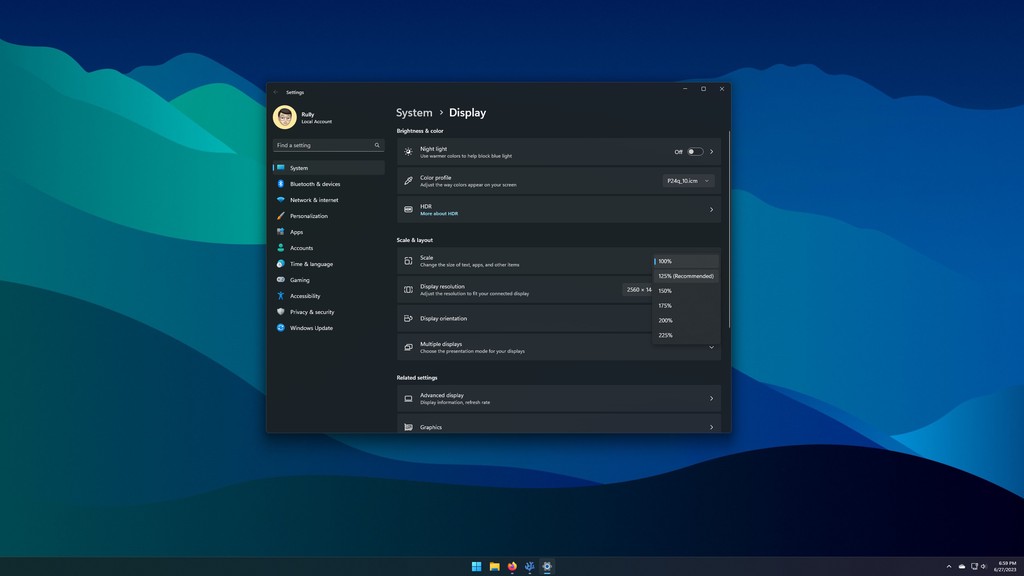 Windows Display Setting - Scale