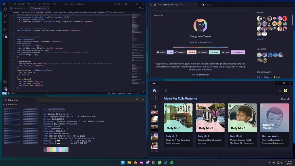 Catppuccin themes example