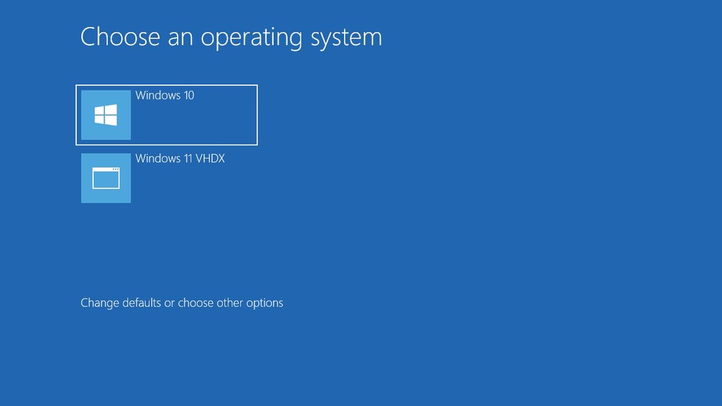 Windows boot menu screen